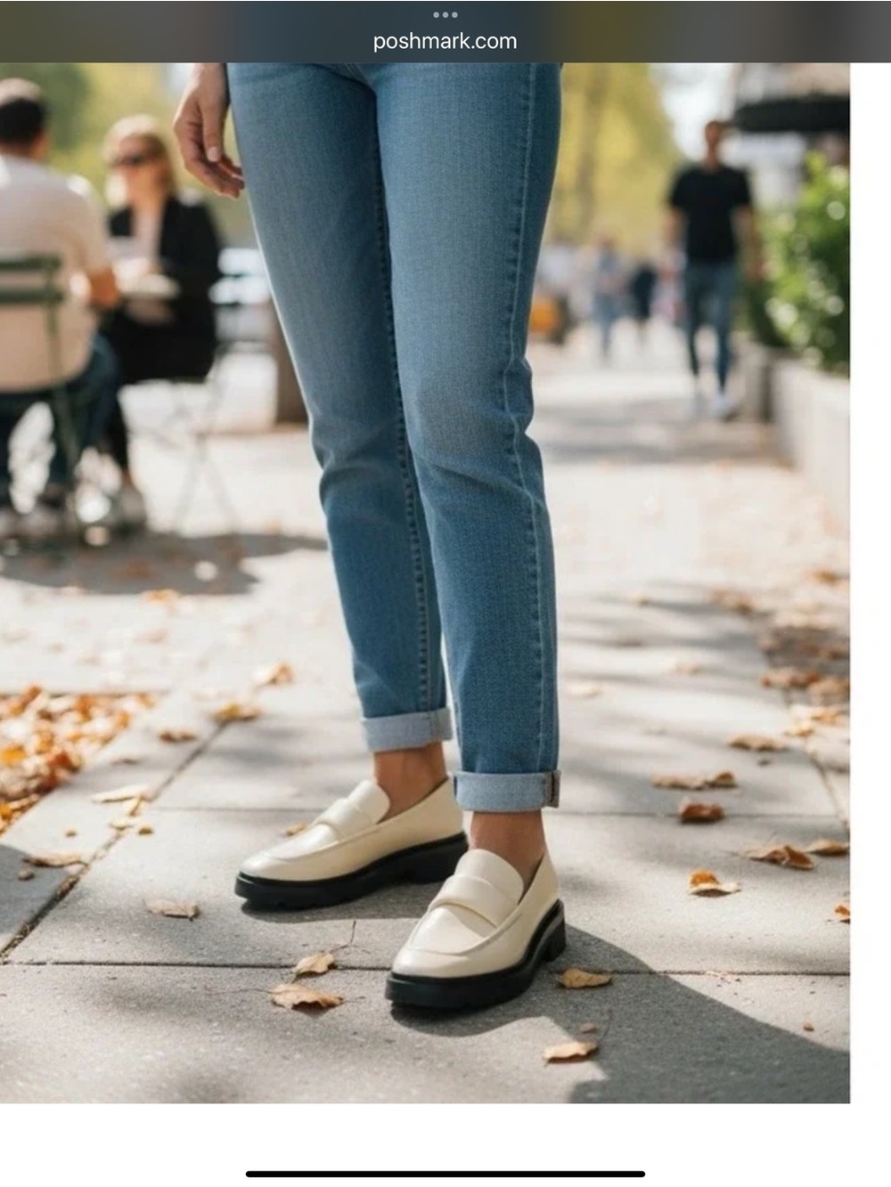 Vince Cream Leather Slip-On Penny Loafers with Black Sole